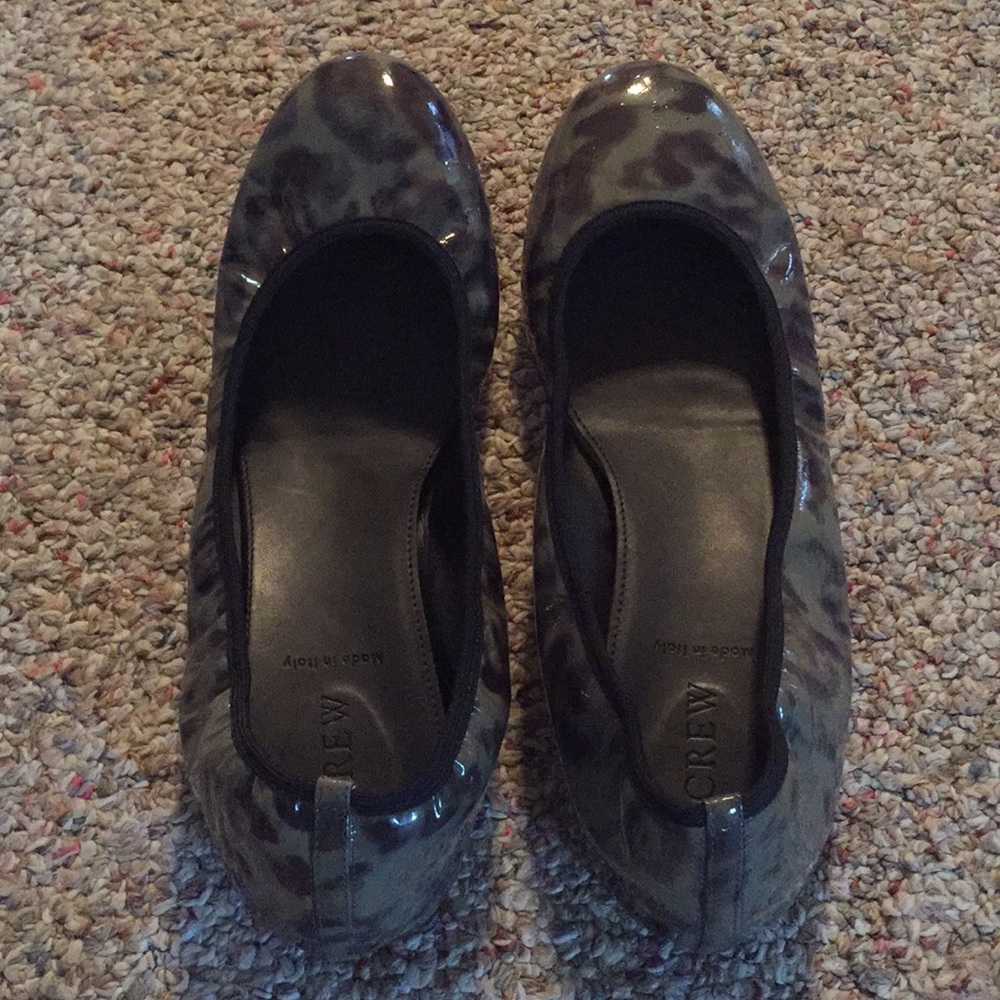 J.Crew gray leopard flats 9.5